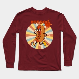 Retro Hot Dog Art Long Sleeve T-Shirt